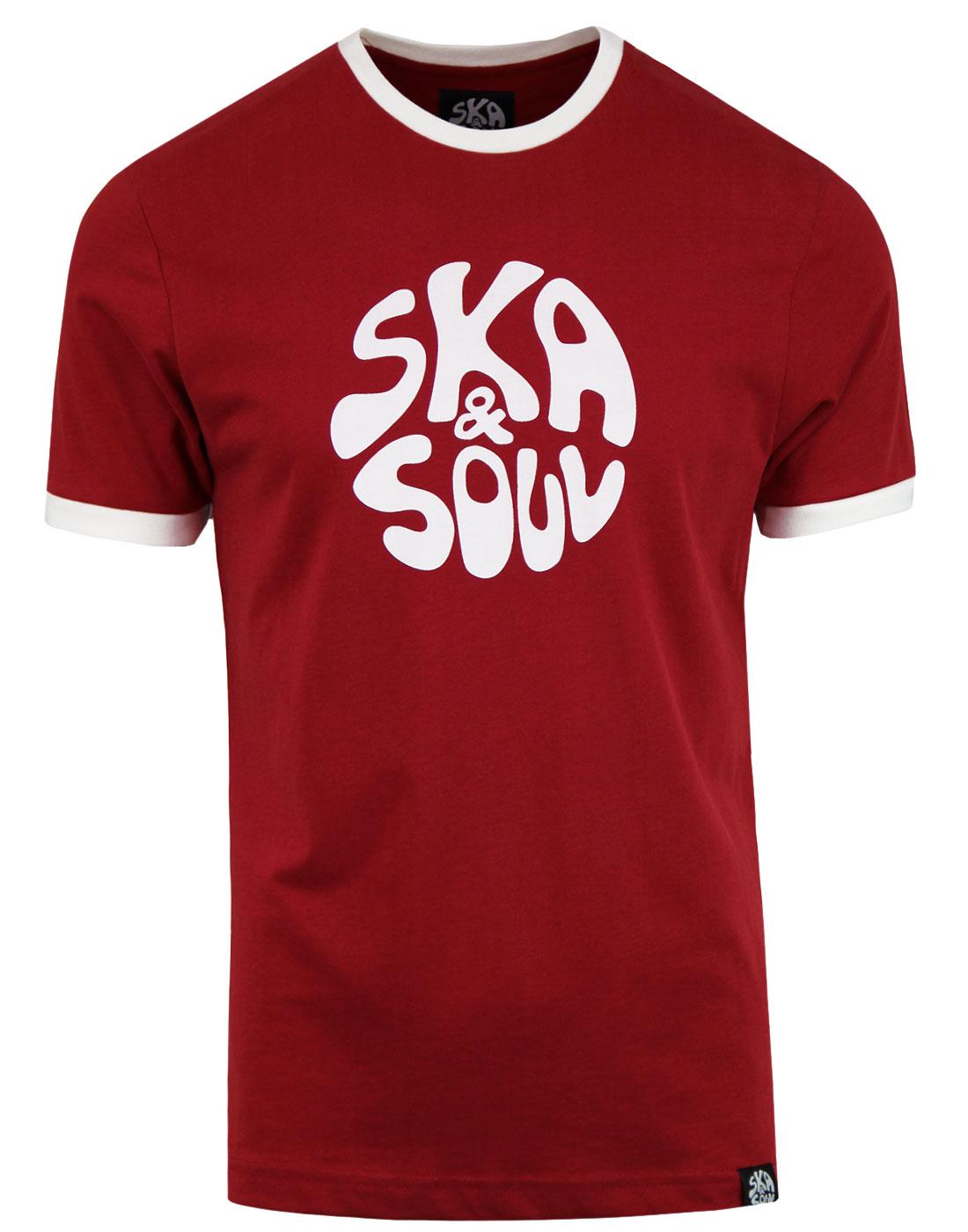 SKA & SOUL Men's Retro Mod Ringer Logo T-shirt RED