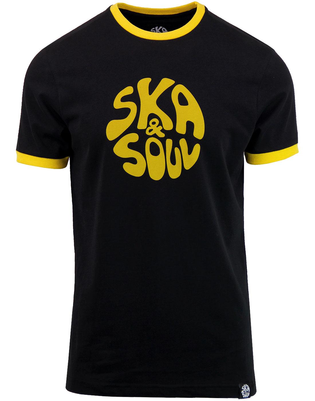 SKA & SOUL Men's Retro Mod Ringer Logo Tee