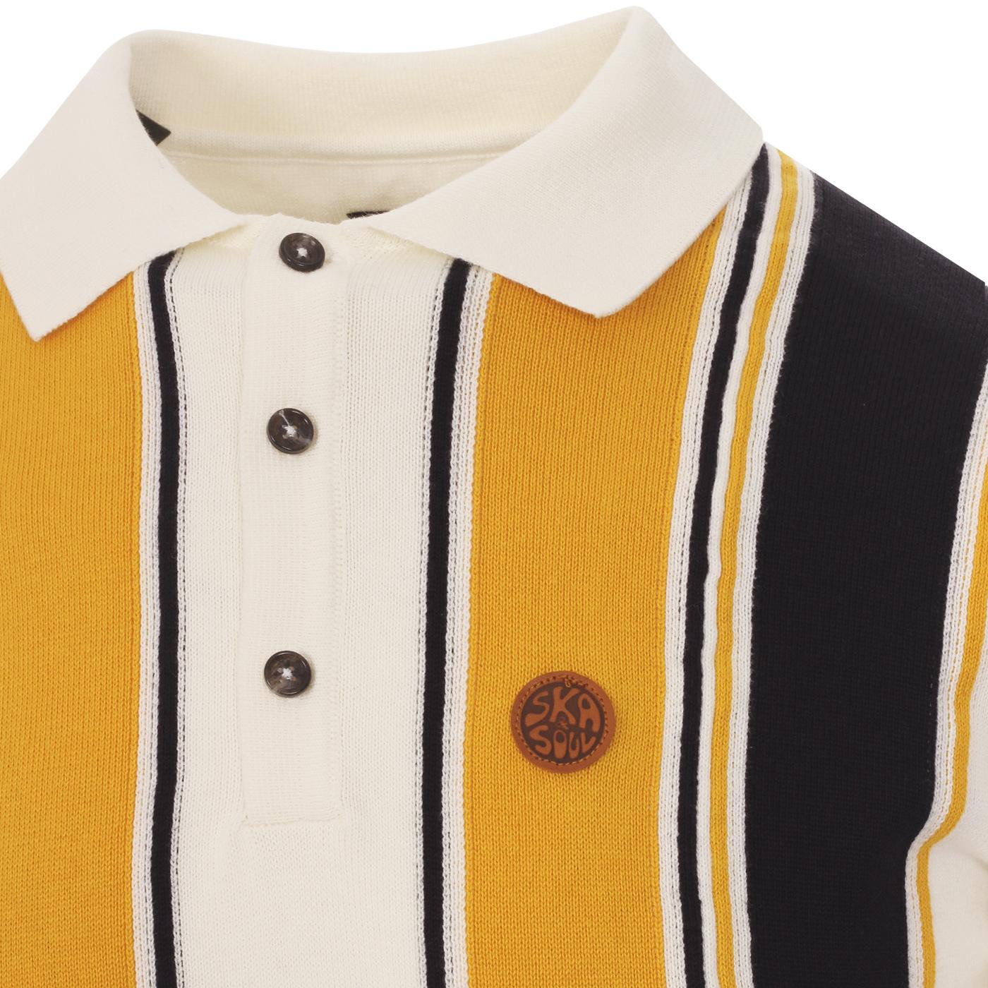 Ecru Ska /& Soul Stripe Front Polo