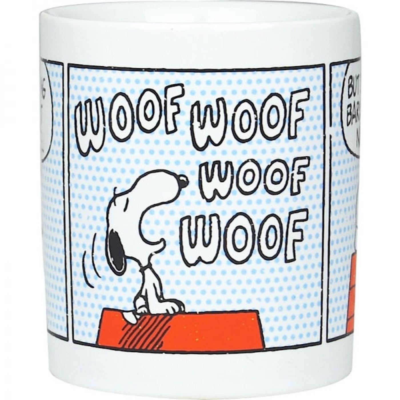 Peanuts Snoopy Bark Comic Strip Retro Mug in Vintage Light Green