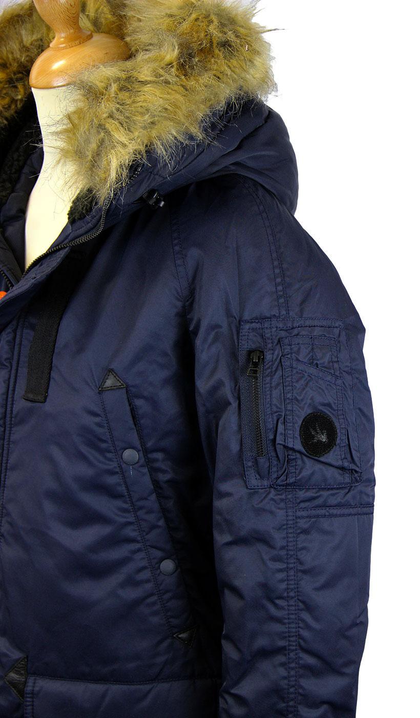 SPIEWAK Retro Mod Waxed N3B Snorkel Parka Jacket in Navy