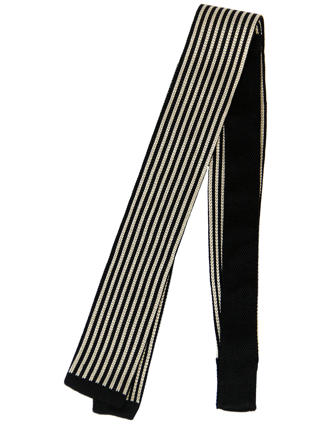 Retro 1960s Mod Silk Stripe Square End Knitted Tie