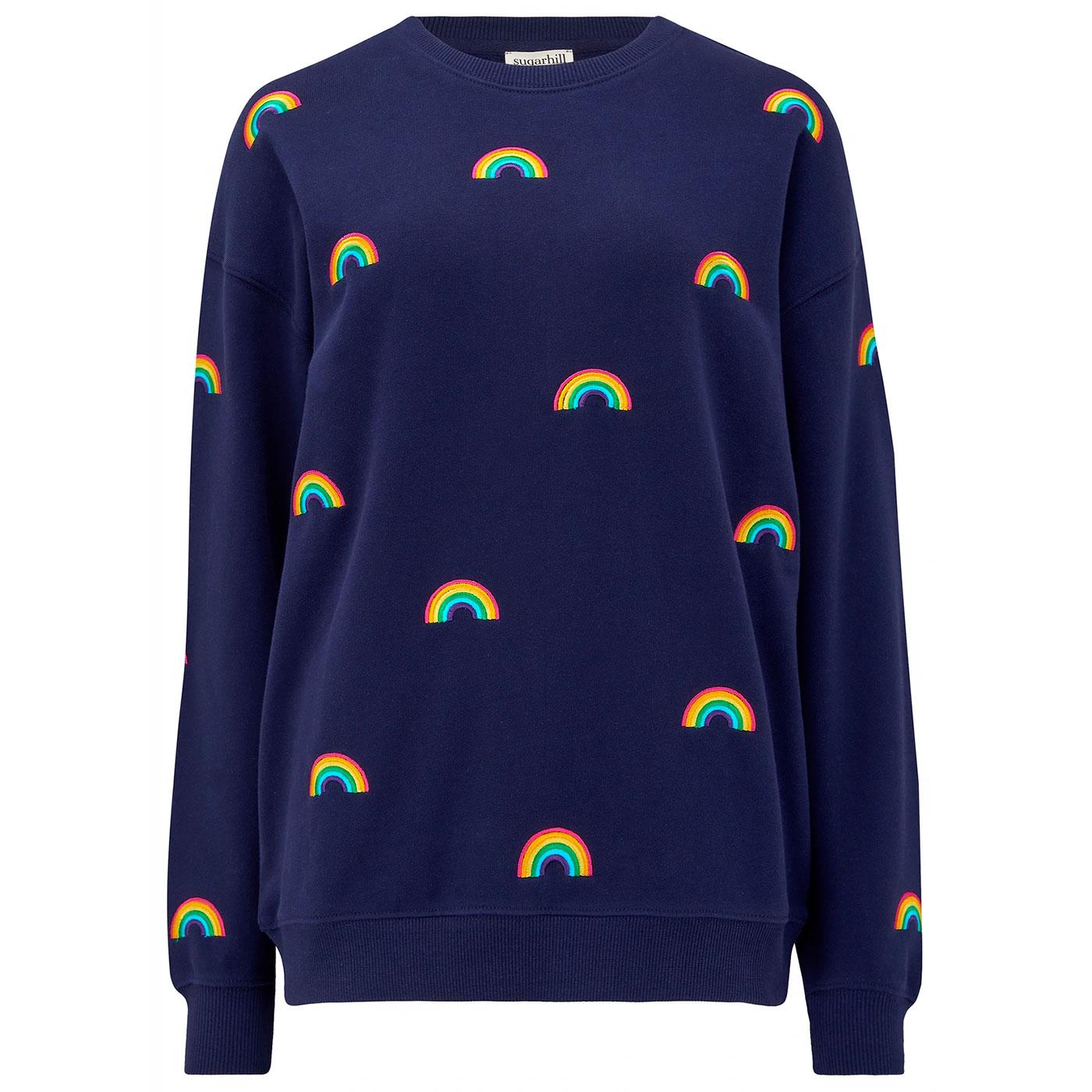 Noah SUGARHILL Retro Embroidered Rainbows Sweater