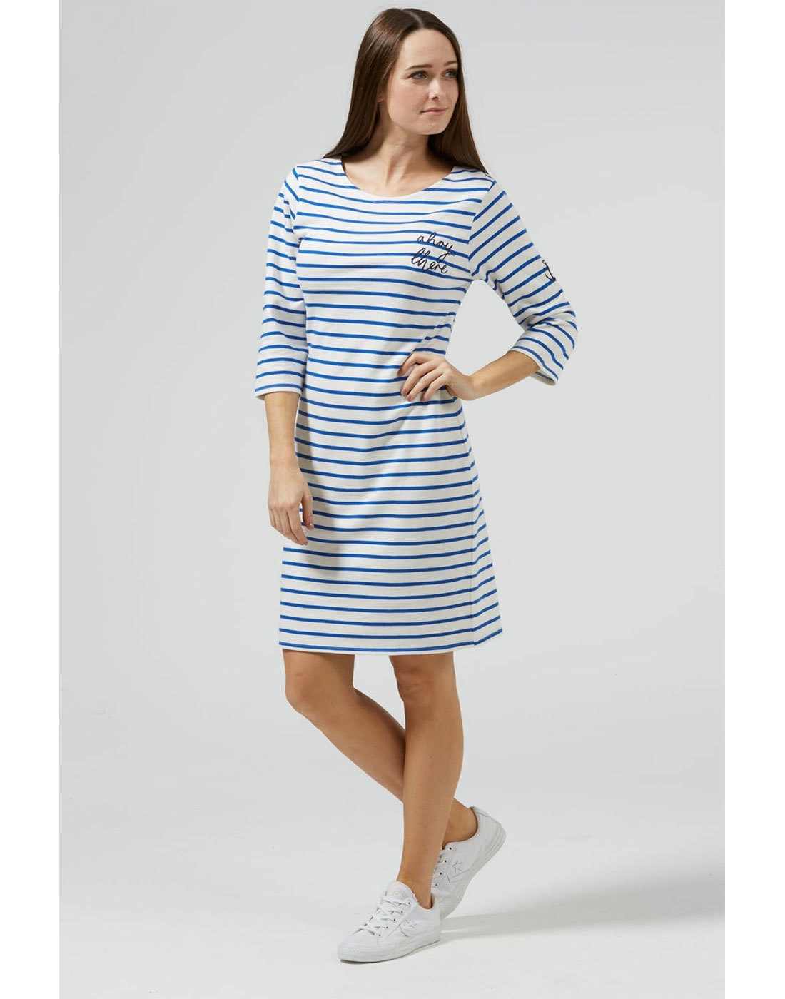 SUGARHILL BOUTIQUE Brighton Ahoy There Retro 60s Breton Dress