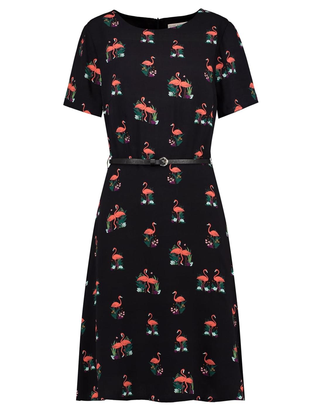 Ohara SUGARHILL BOUTIQUE Retro Flamingo Tea Dress