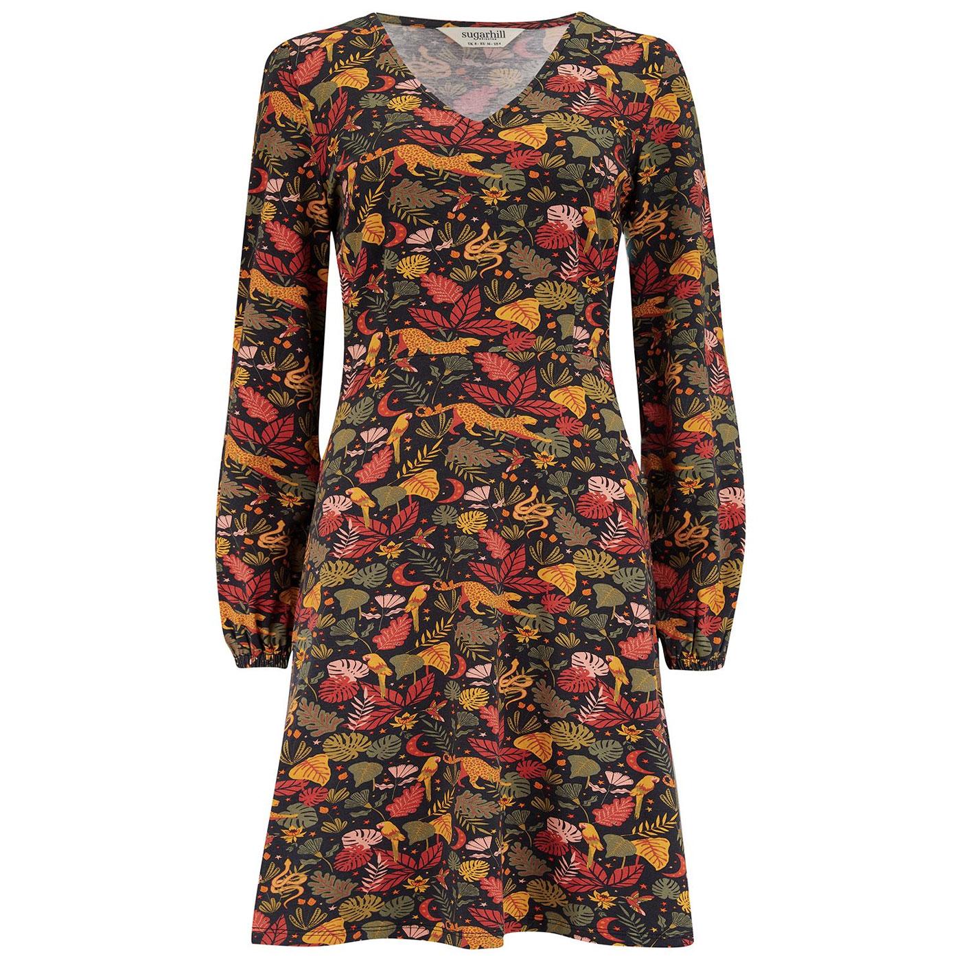 Floriane Sugarhill Toned Jungle Mini Jersey Dress 