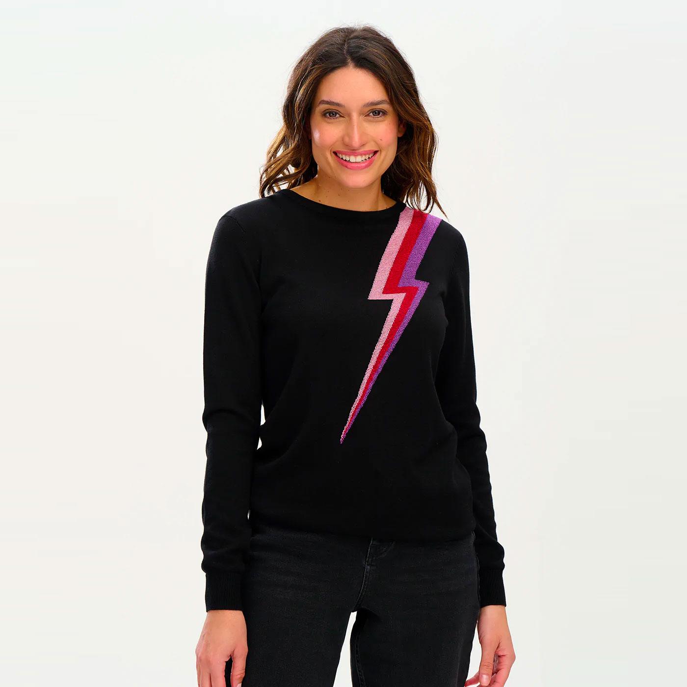 SUGARHILL BRIGHTON Astrid Retro Lightning Bolt Jumper