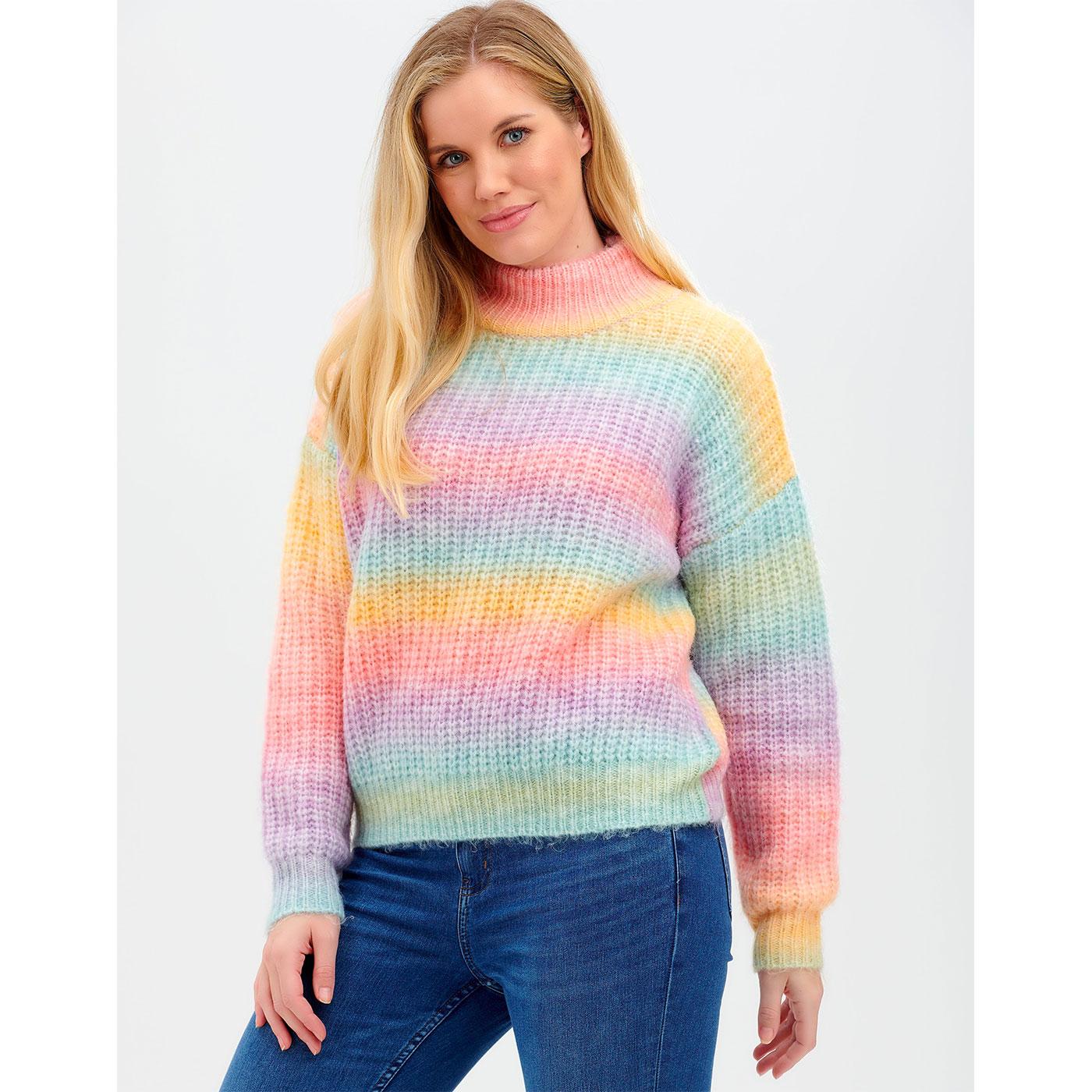 Benita SUGARHILL Rainbow Ombre Chunky Knit Jumper