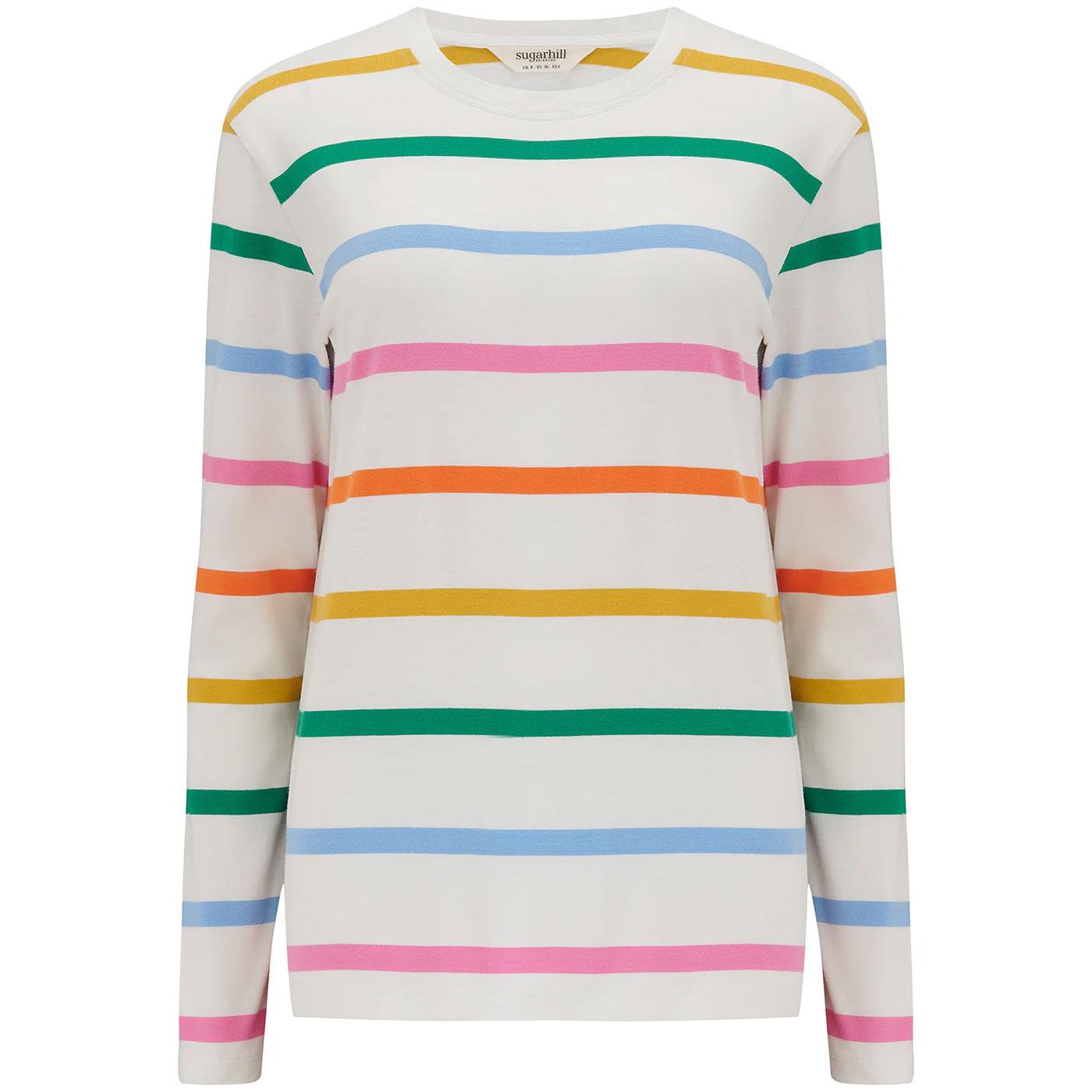 Brunswick Sugarhill Rainbow Stripe Jersey Top (OW)