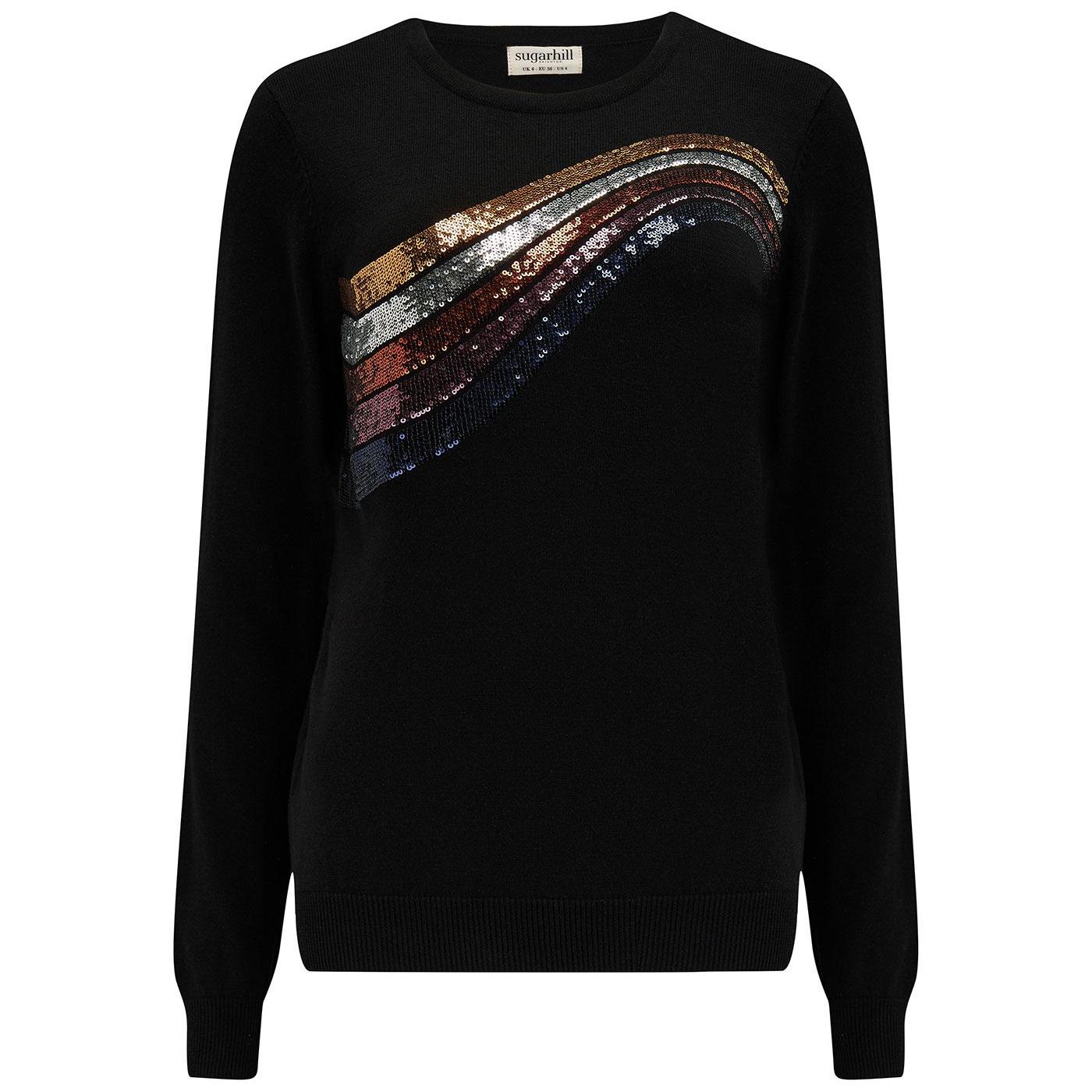 Cece Sugarhill Brighton Retro Sequin Wave Jumper B