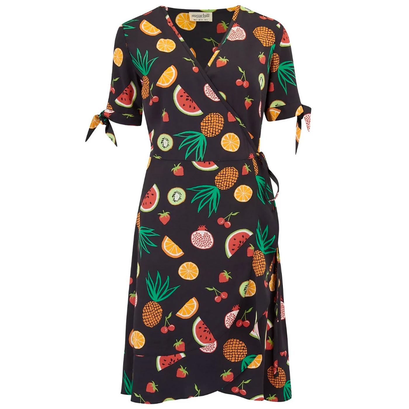 Jessica SUGARHILL 50s Fruit Punch Frill Wrap Dress