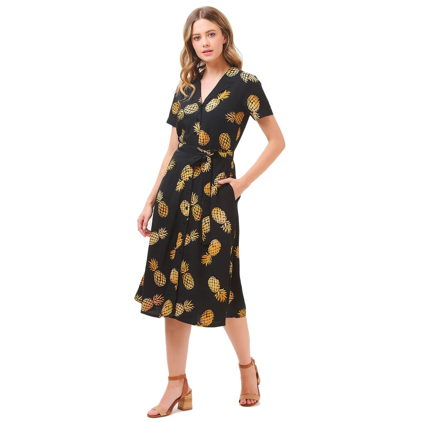 SUGARHILL BRIGHTON Kendra Pineapple Batik Shirt Dress