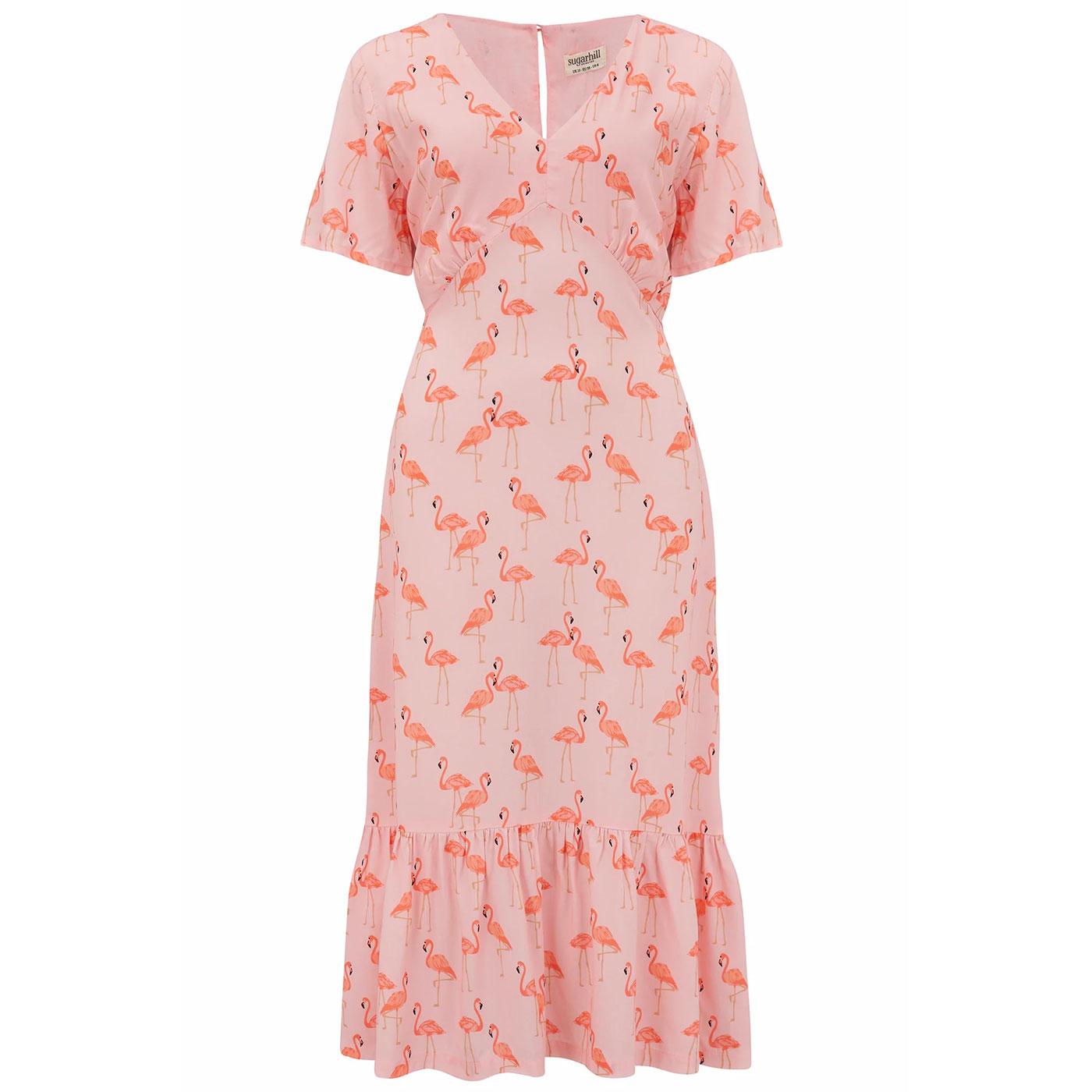 Mika SUGARHILL BRIGHTON Retro Flamingo Print Dress