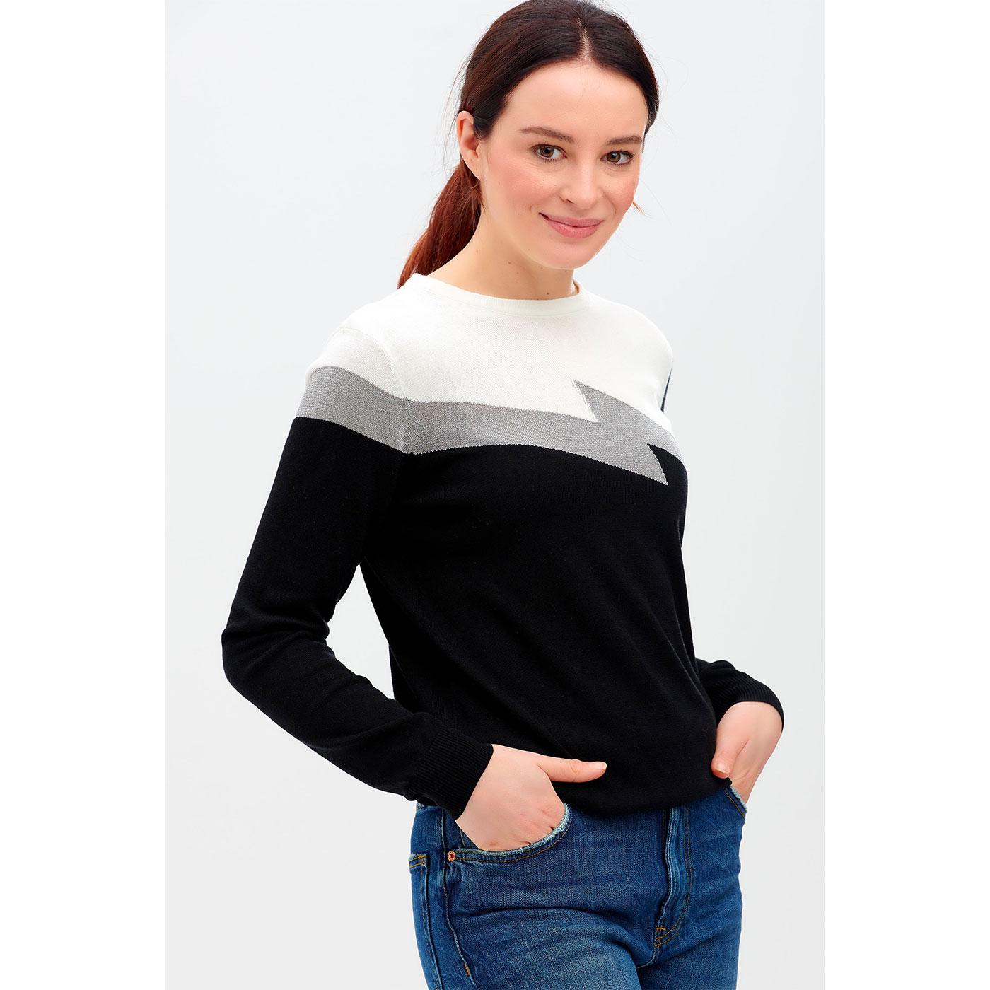 SUGARHILL Rita 70s Silver Lightning Flash Jumper