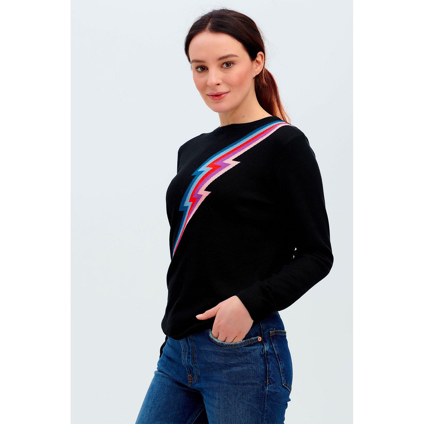 SUGARHILL Rita 70s Rainbow Lightning Flash Jumper