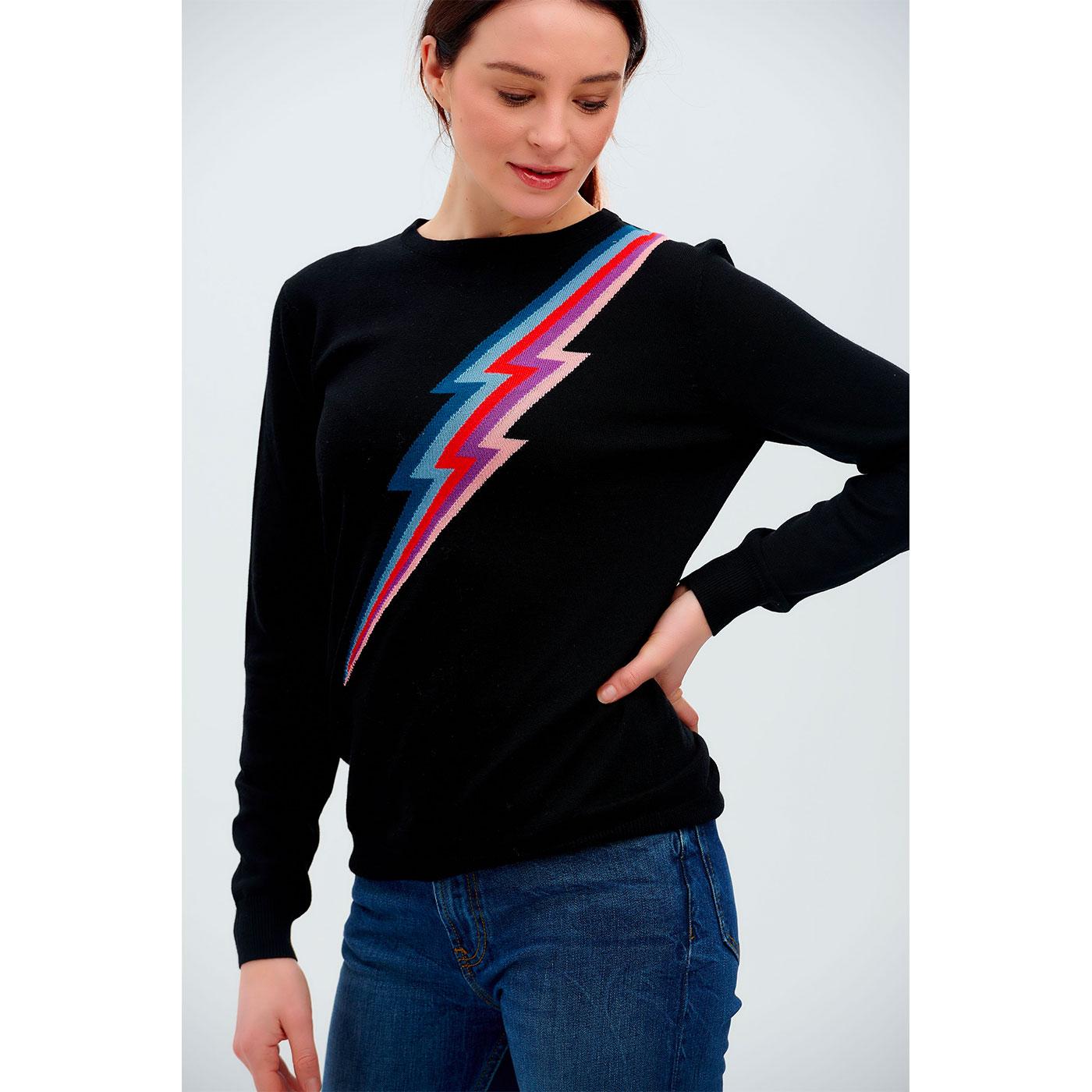 SUGARHILL Rita 70s Rainbow Lightning Flash Jumper