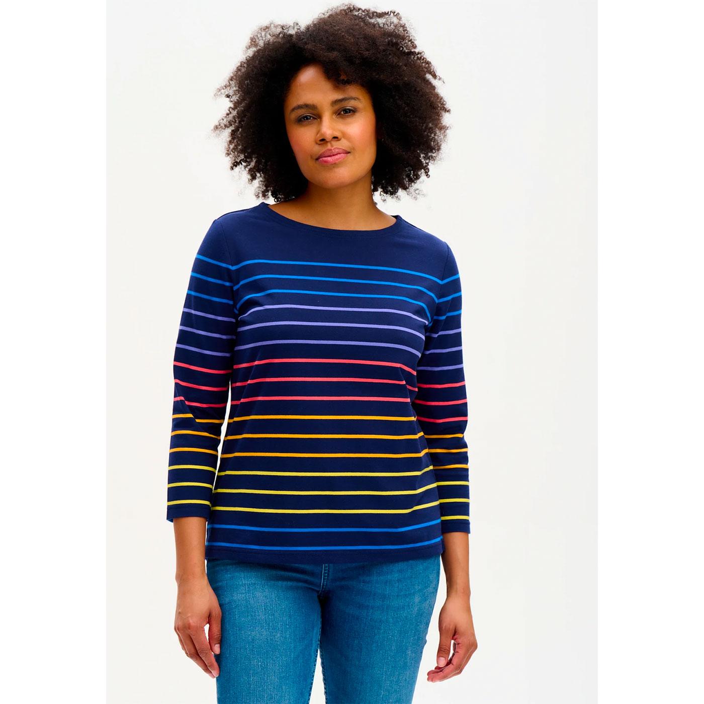 SUGARHILL Brighton Retro Sunset Stripe Breton Top