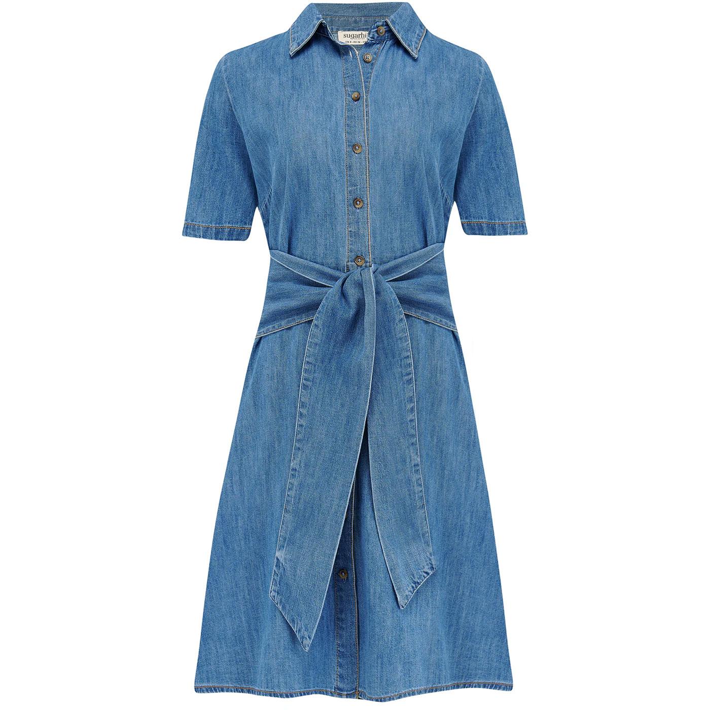 Talitha Sugarhill Retro 70s Denim Mini Shirt Dress