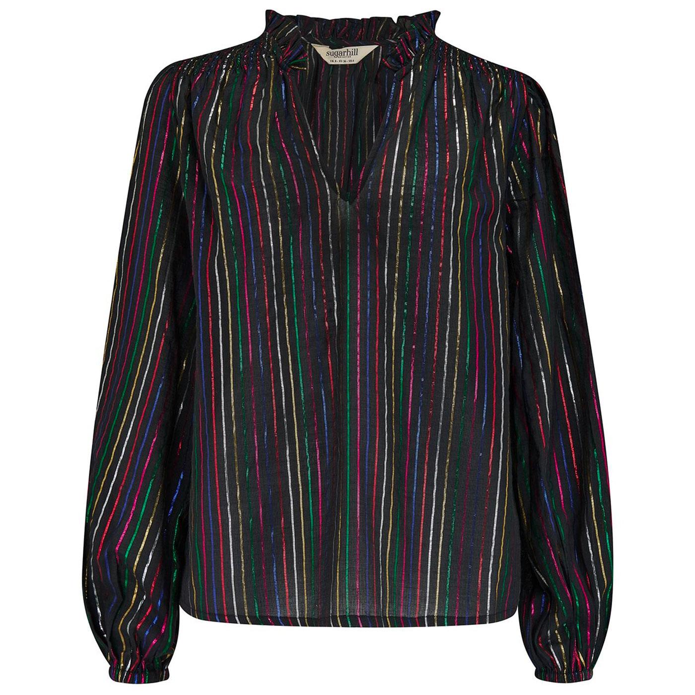 Electra Sugarhill Rainbow Stripe Shirred Top B