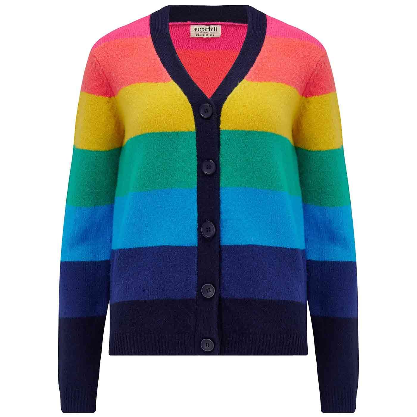 Izzy Sugarhill Rainbow Stripes V-neck Cardigan 