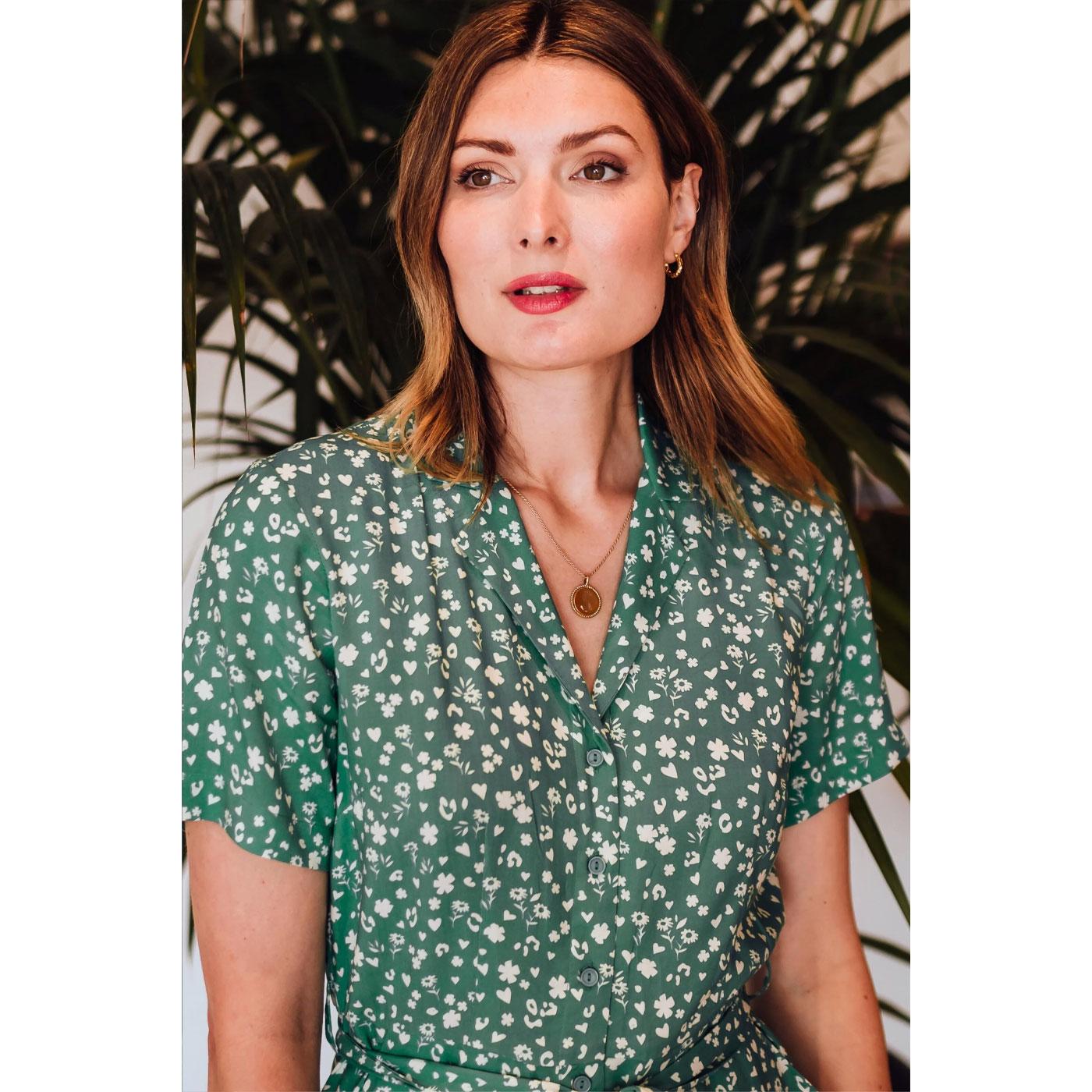 Sugarhill Brighton Pandora Scatter Print cropped Jumpsuit Green