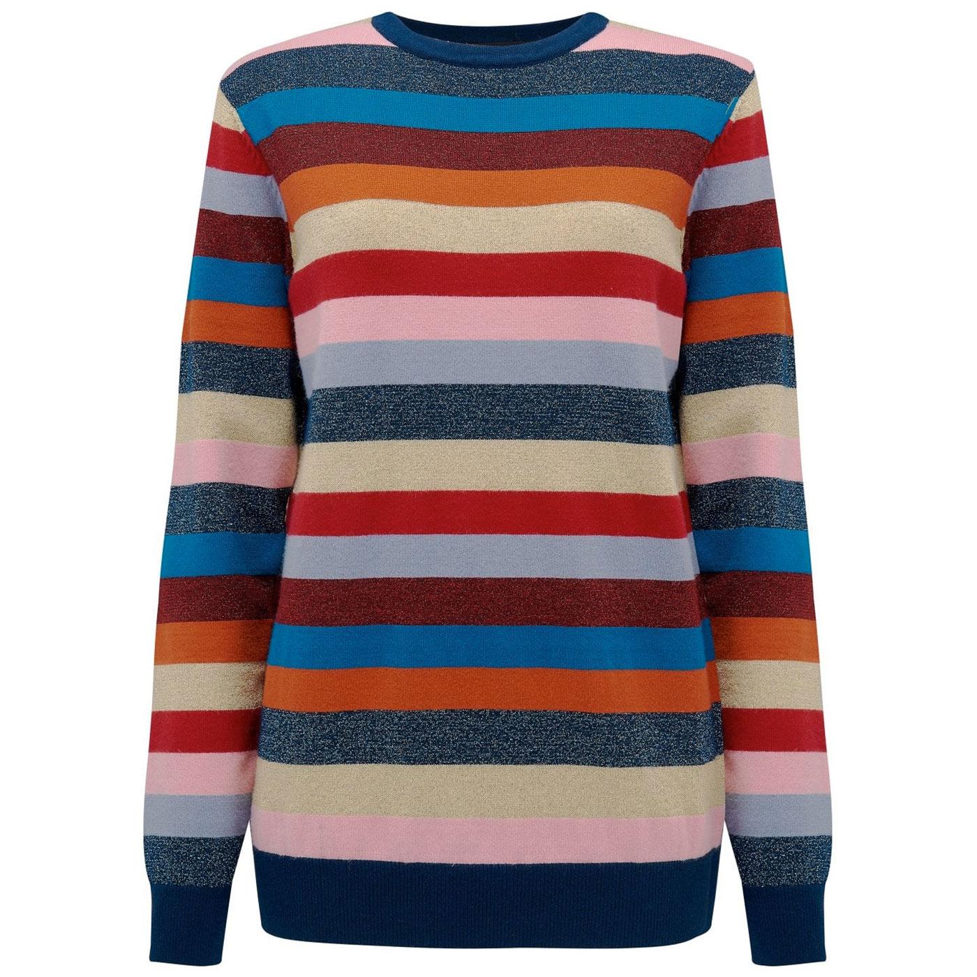 Poppy SUGARHILL Women's 70s Rainbow Stripe Sweater