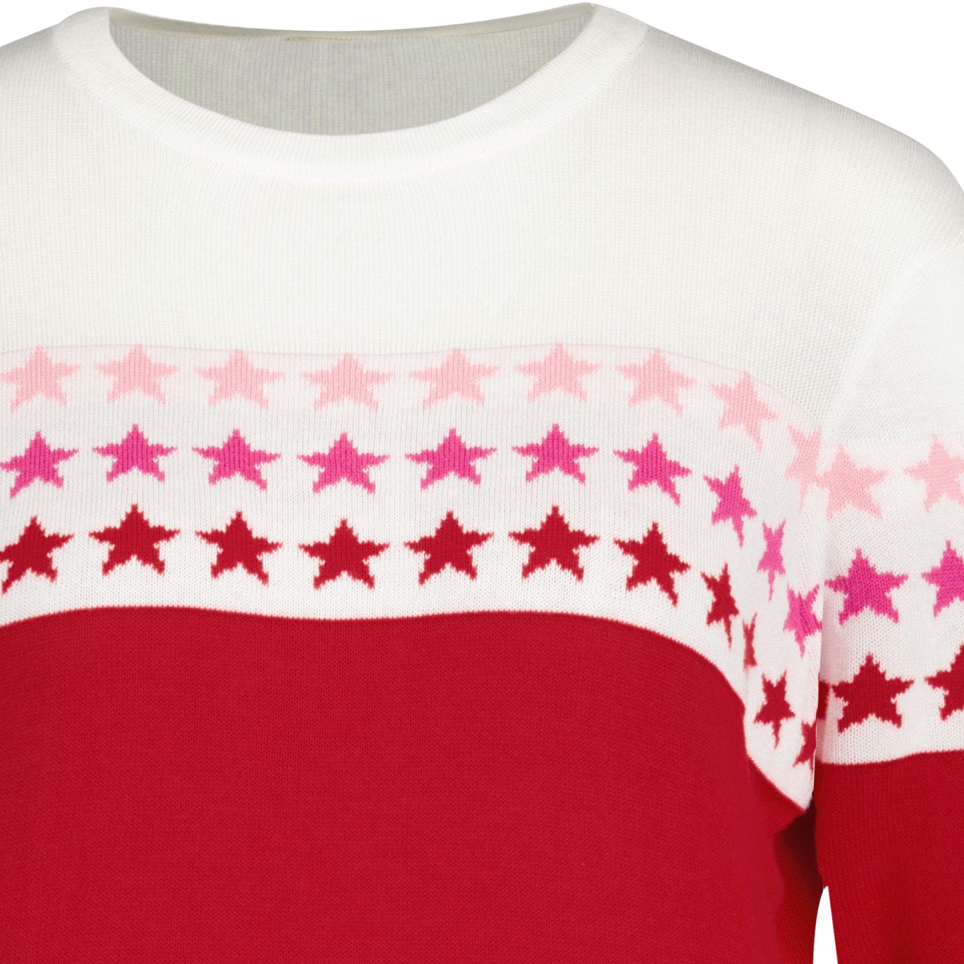 Red sweatshirt with white stars sale