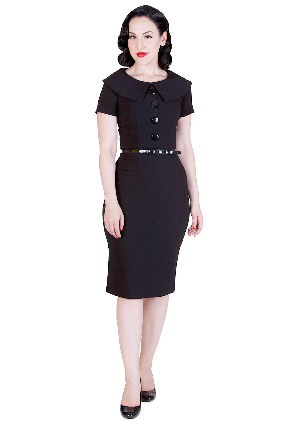 Tatyana Rita Reftro Fifties Vintage Style Pencil Dress in Black
