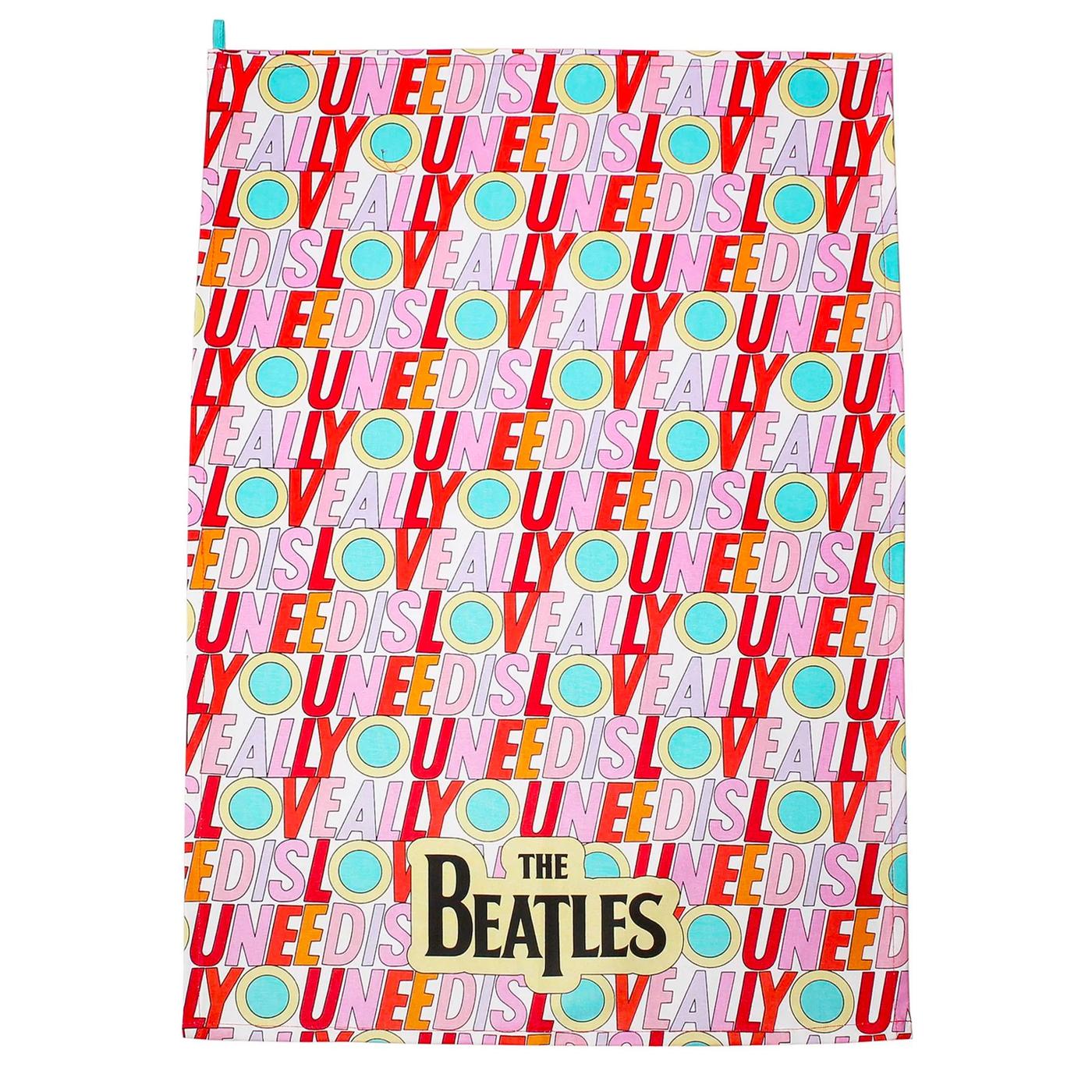 The Beatles Retro Love Recycled Cotton Tea Towel 