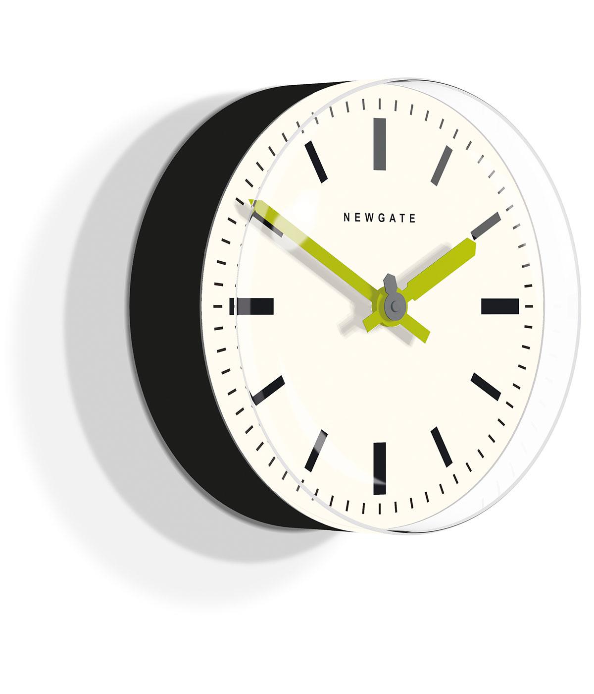NEWGATE CLOCKS Timepill Retro Sixties Mod Wall Clock in Black