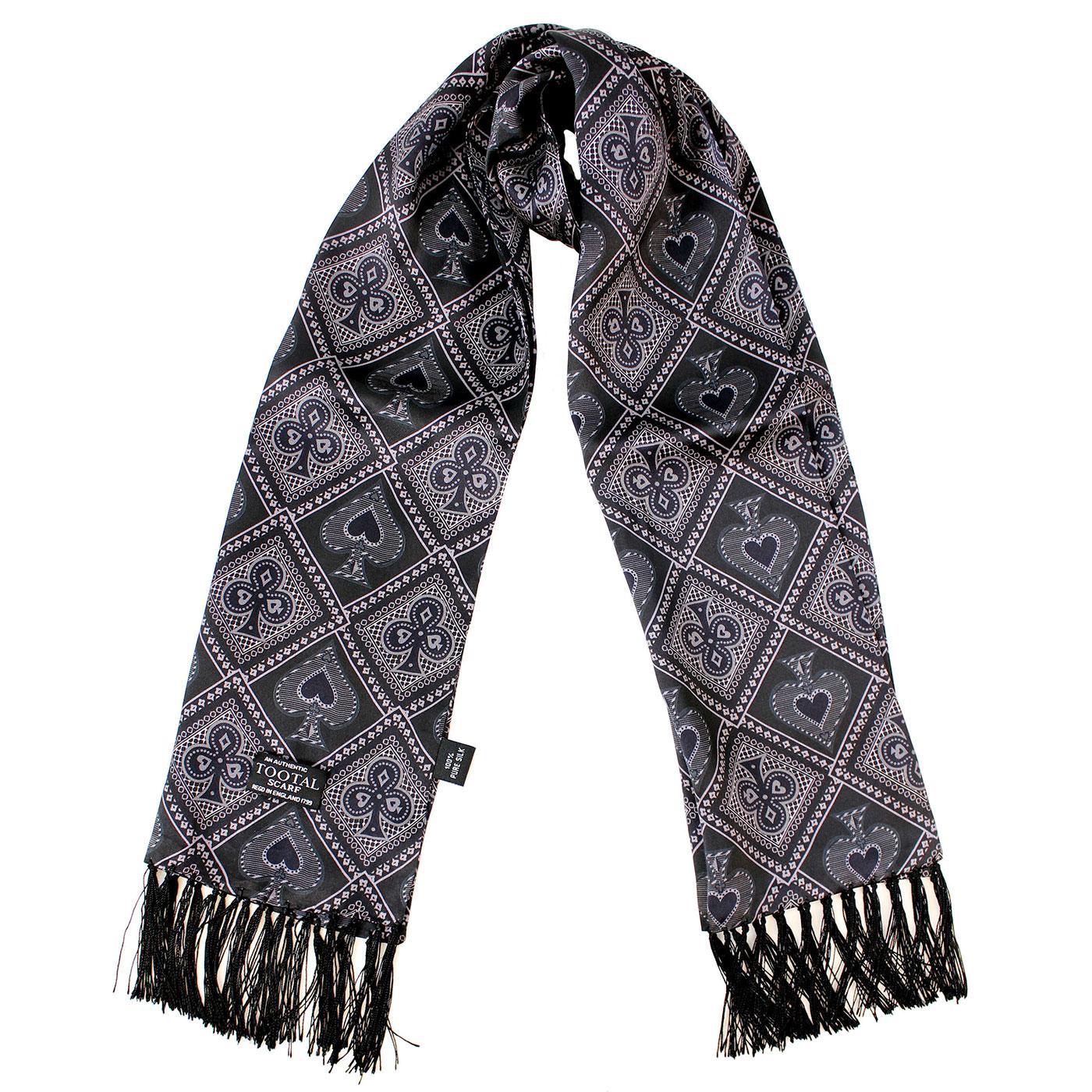 Tootal Ace of Spades Retro 60s Mod Silk Scarf B