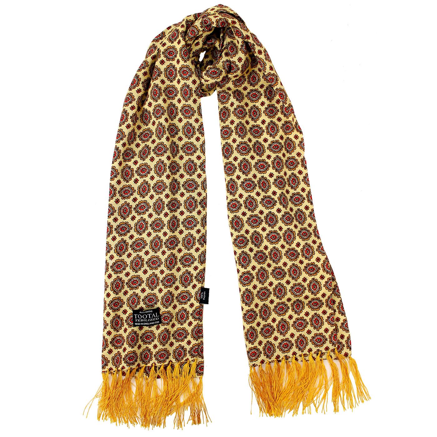 Tootal Mellow Yellow Medallion Fringed Rayon Scarf