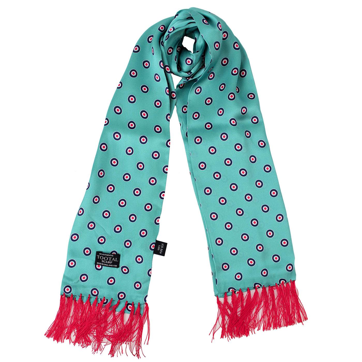 Tootal Airforce Blue 60s Mod Target Silk Scarf 