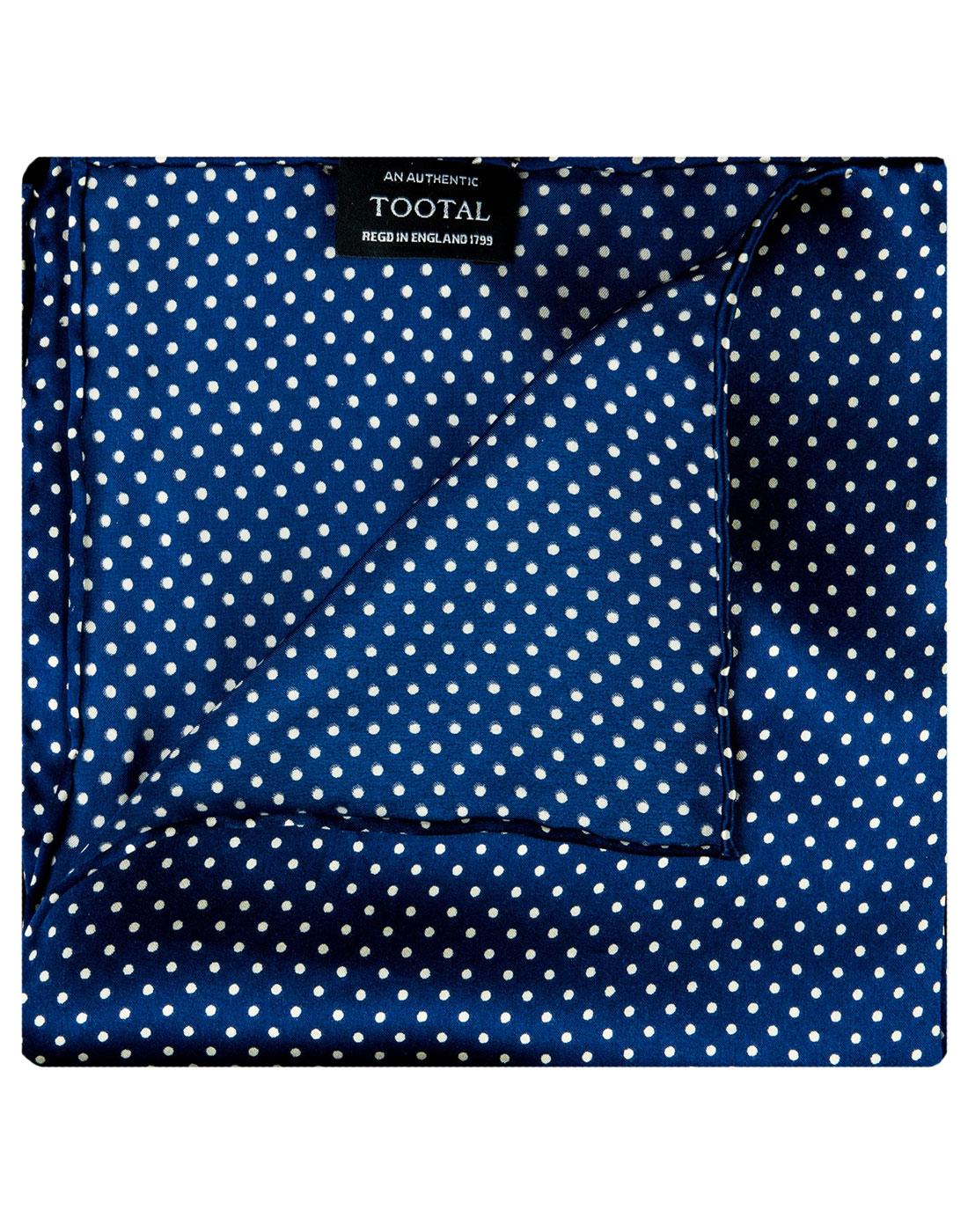 TOOTAL Mod Pin Dot Silk Pocket Square French Blue