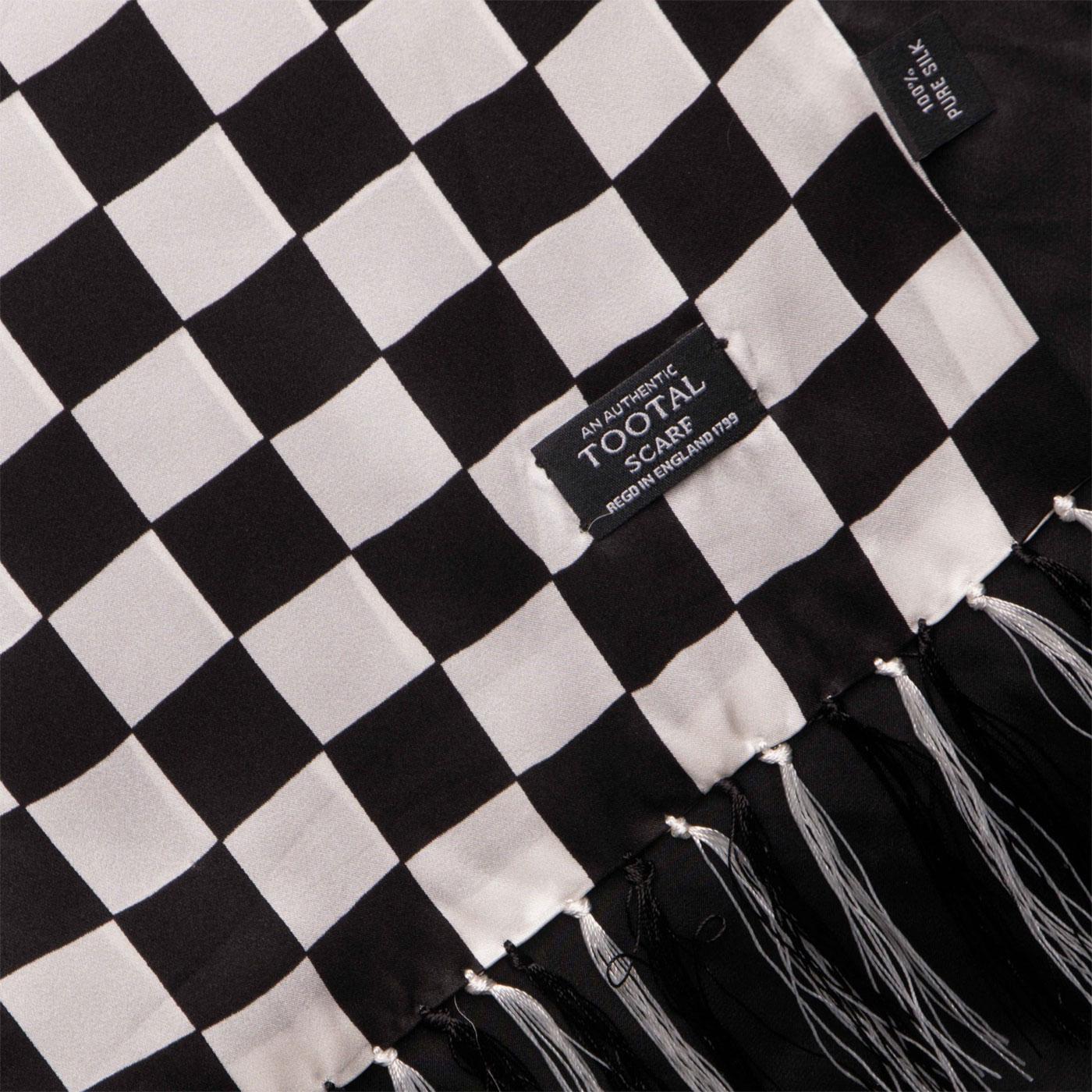 TOOTAL Retro 60s Mod Ska Checkerboard Silk Scarf