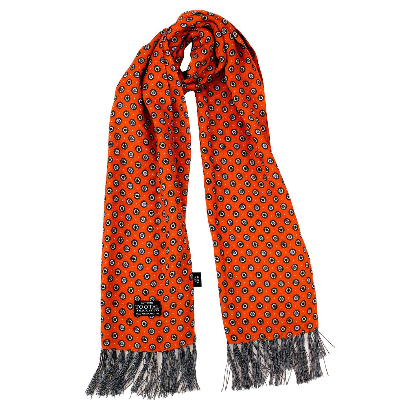 Tootal Marmalade Wheel Fringed Rayon Mod Scarf