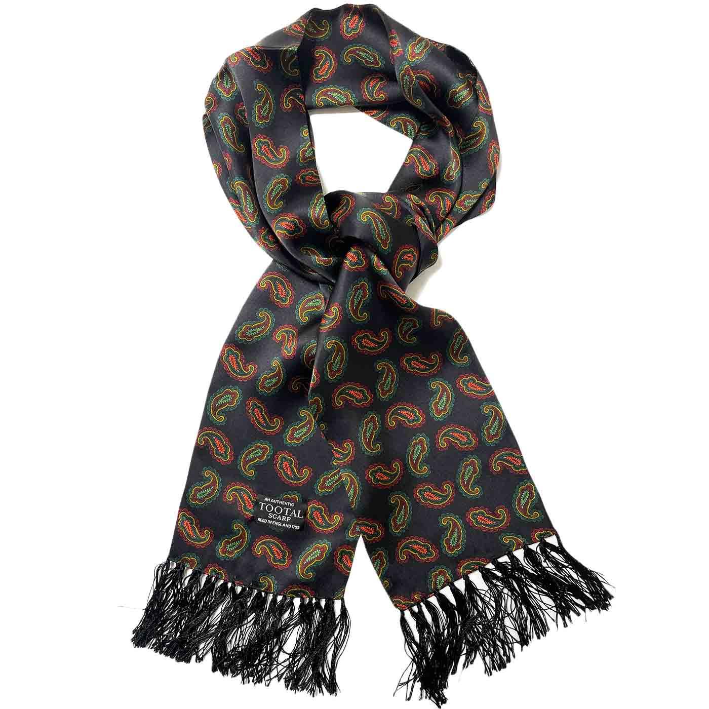 TOOTAL Zion Paisley 60s Mod Silk Scarf (R/G/G)