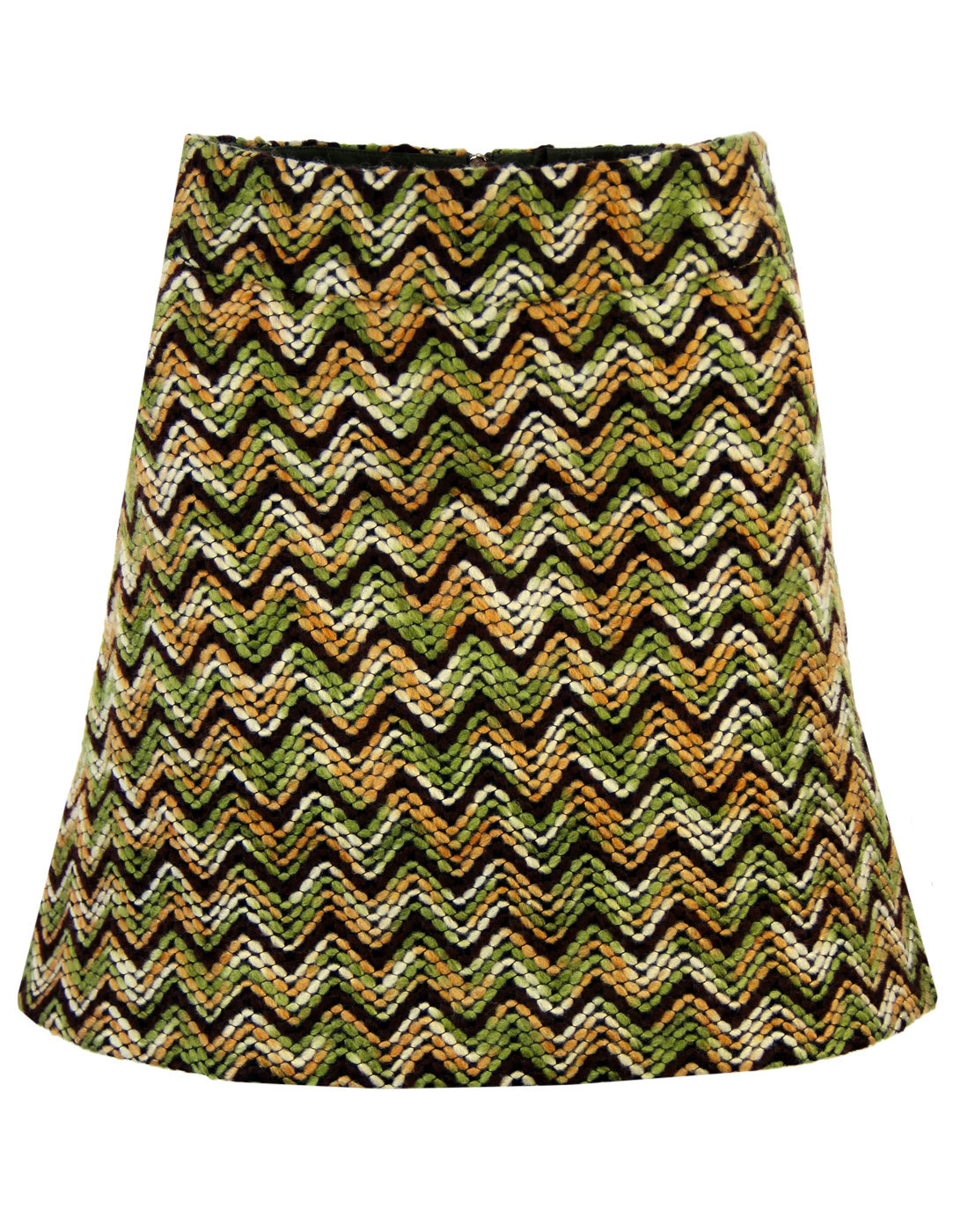 TRAFFIC PEOPLE Retro 70s Woven A-Line Mini Skirt 