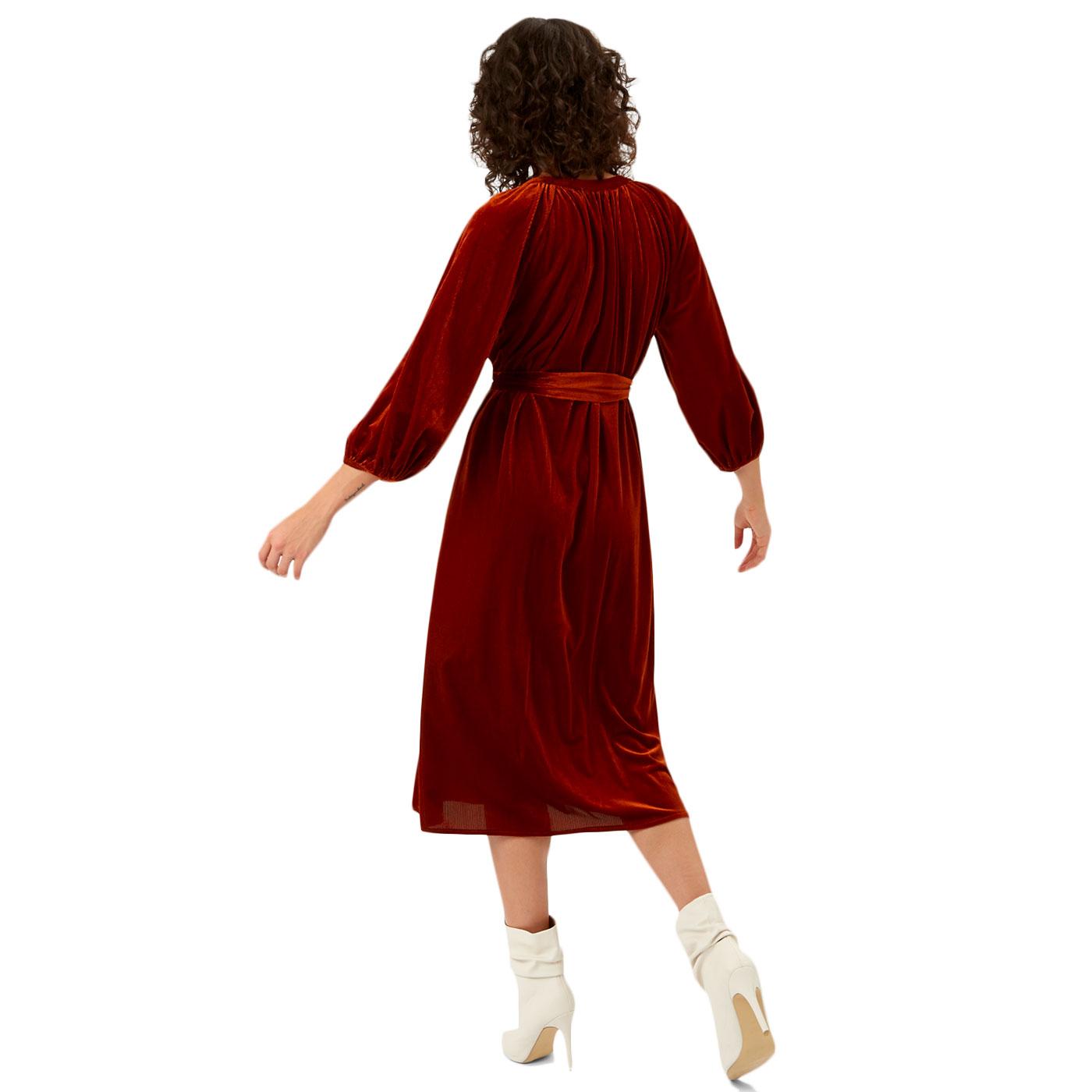 TRAFFIC PEOPLE Belt Up Retro Velvet Cord Belted Dress