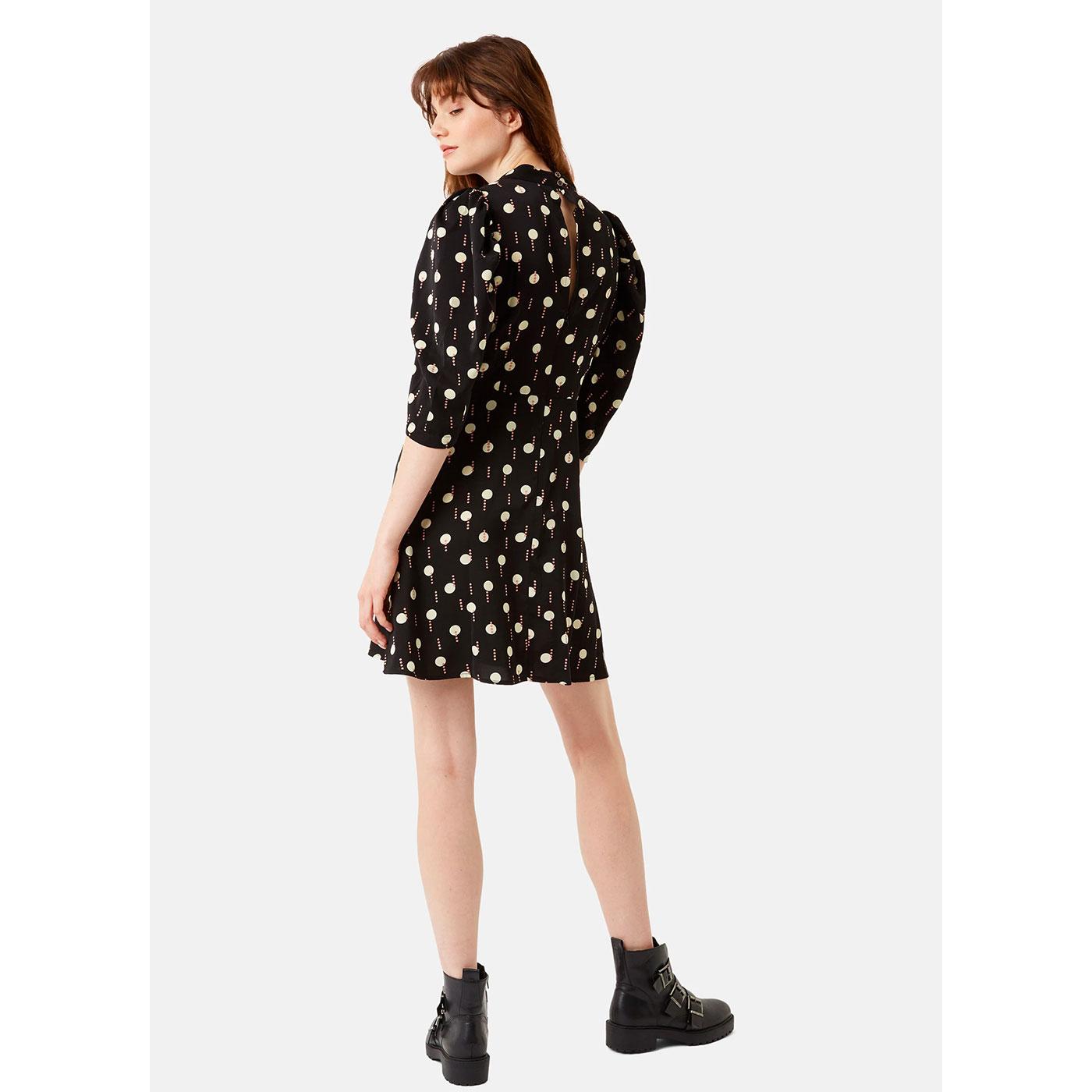 TRAFFIC PEOPLE Maybe Retro Geometric Mini Dress in Black