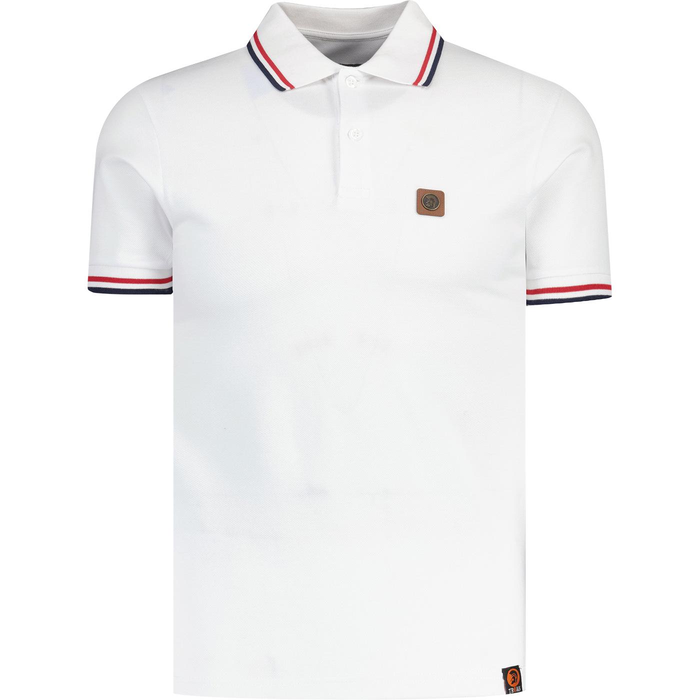 Trojan Three Colour Mod Tipped Pique Polo Shirt W