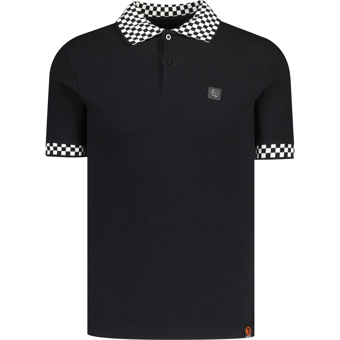 Trojan 2Tone Chequerboard Trim Pique Polo Shirt