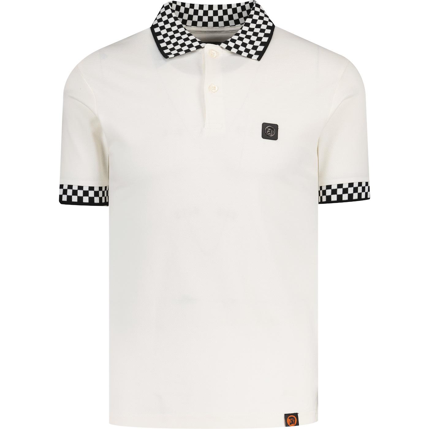 Trojan 2Tone Chequerboard Trim Pique Polo Shirt E