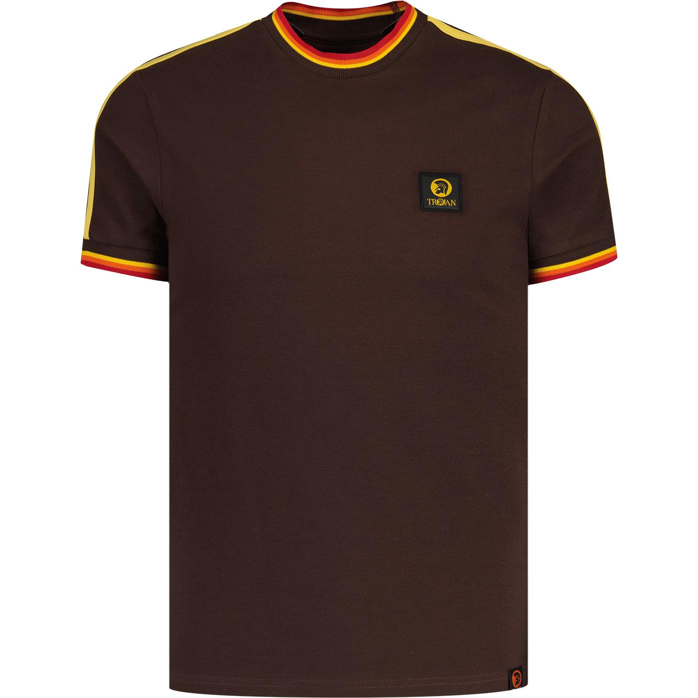 Trojan 3 Colour Tipped Sleeve Stripe Pique Tee C