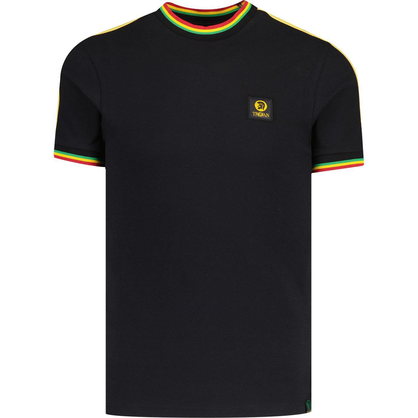 Trojan 3 Colour Tipped Sleeve Stripe Pique Tee B