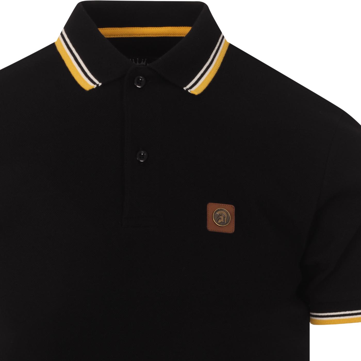 Trojan Records Black Badged Classic Retro Polo Shirt 
