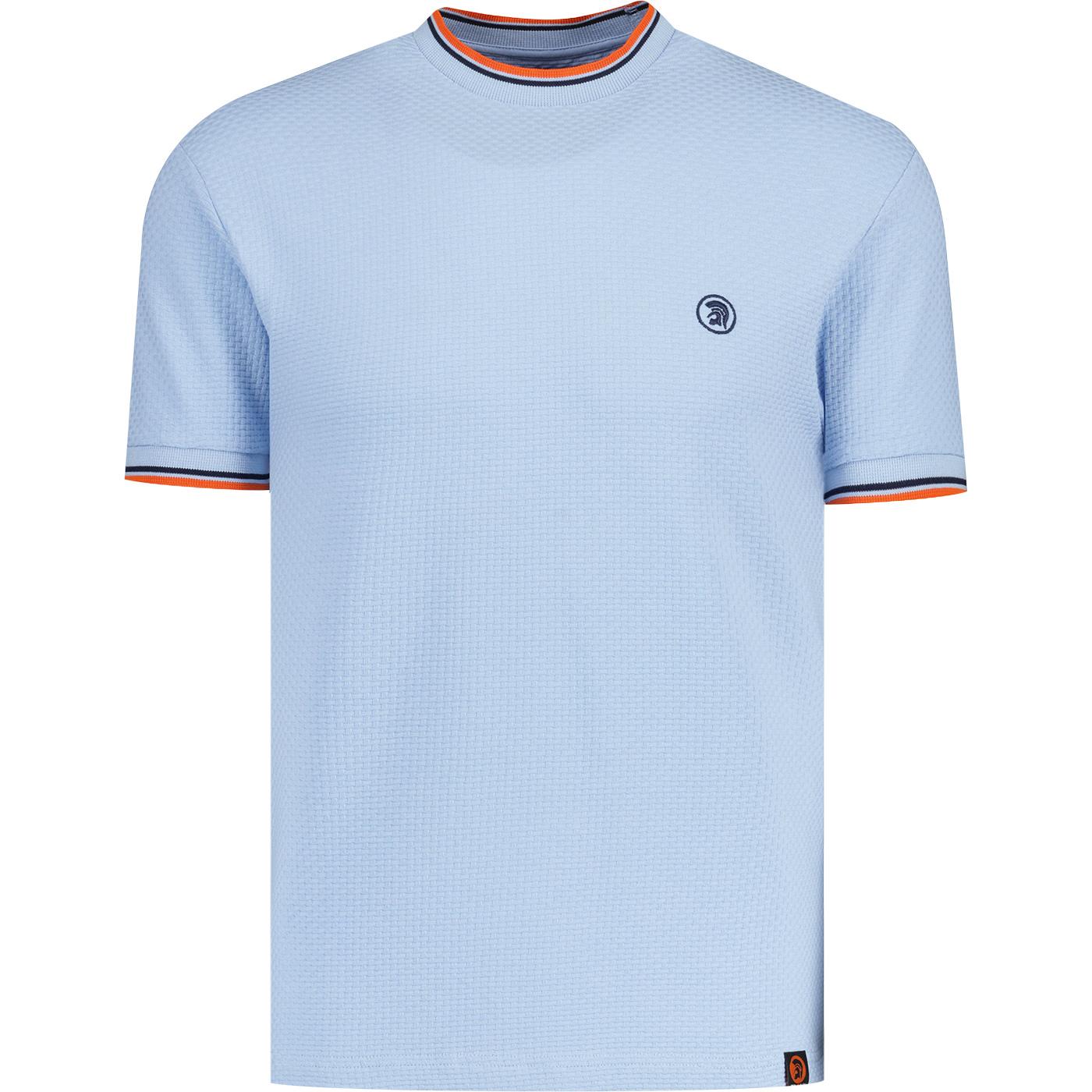 Trojan Twin Tipped Retro Ringer T-shirt in Powder