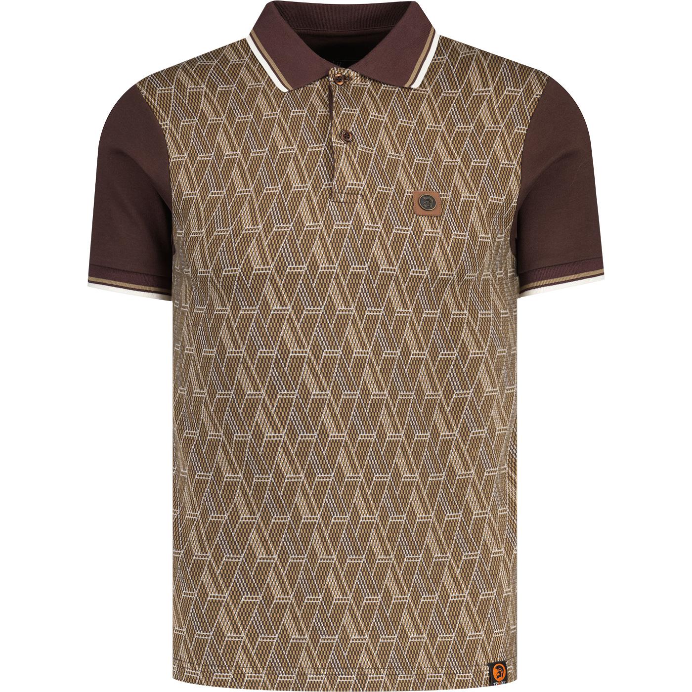 Trojan Checkerboard Diamond Panel Jacquard Polo C