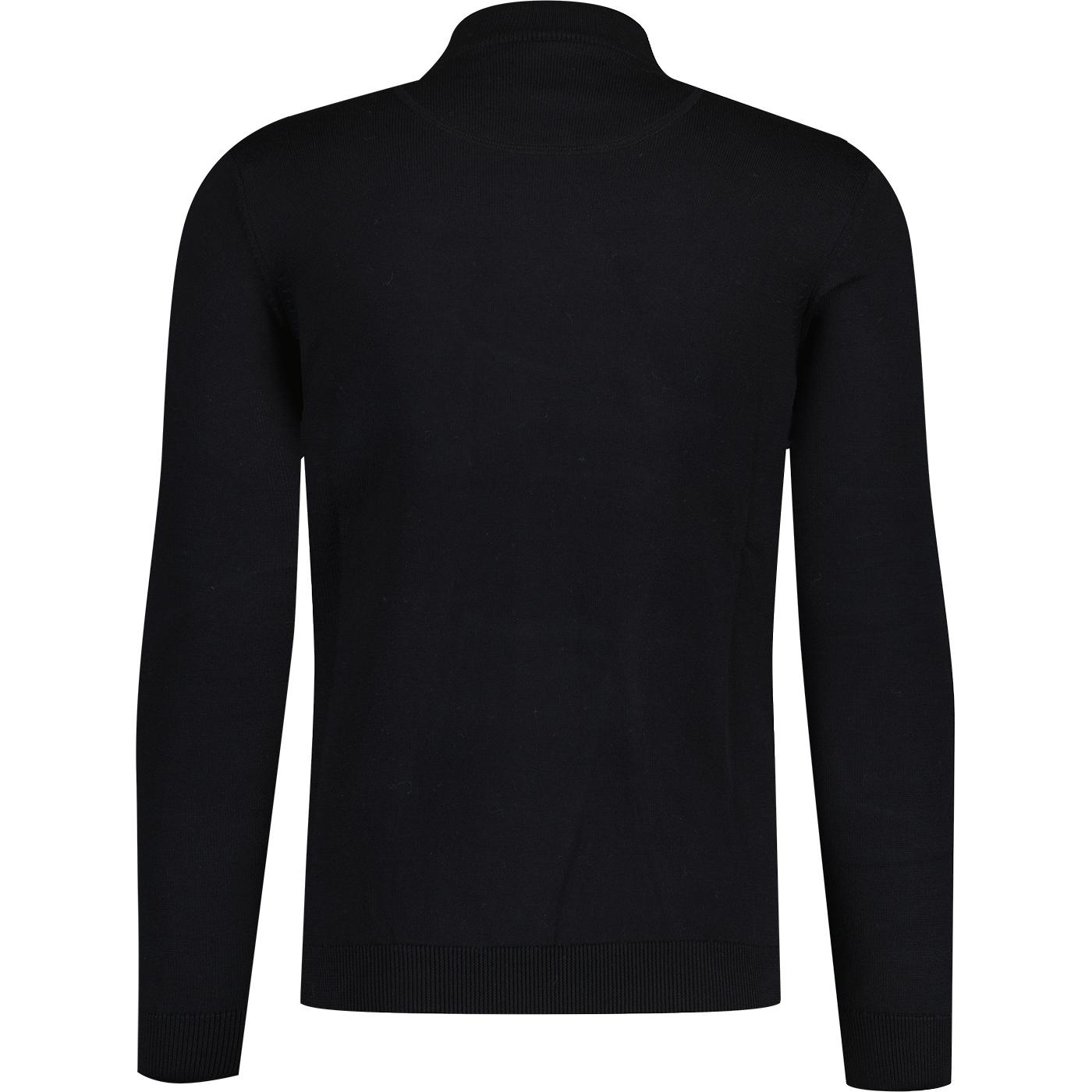 Trojan Records Chequerboard Panel Turtleneck Jumper in Black