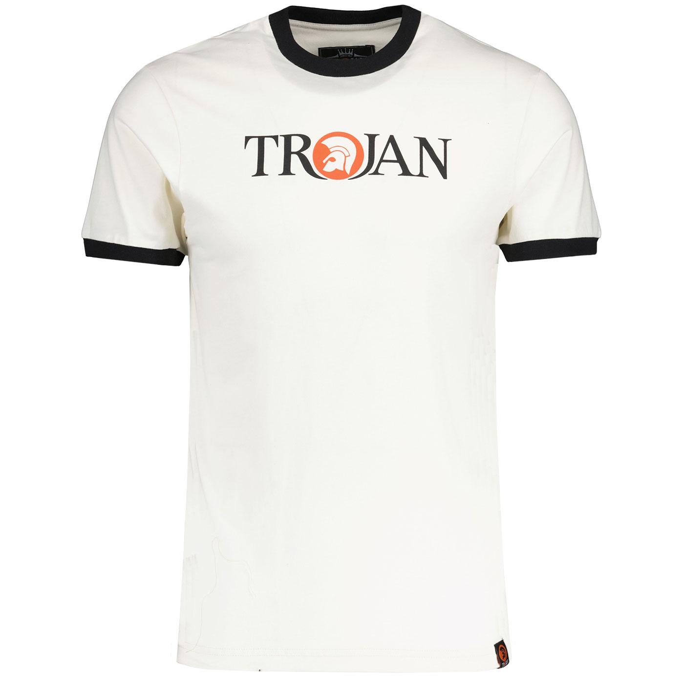 TROJAN RECORDS Retro Logo Ringer T-Shirt (Ecru)